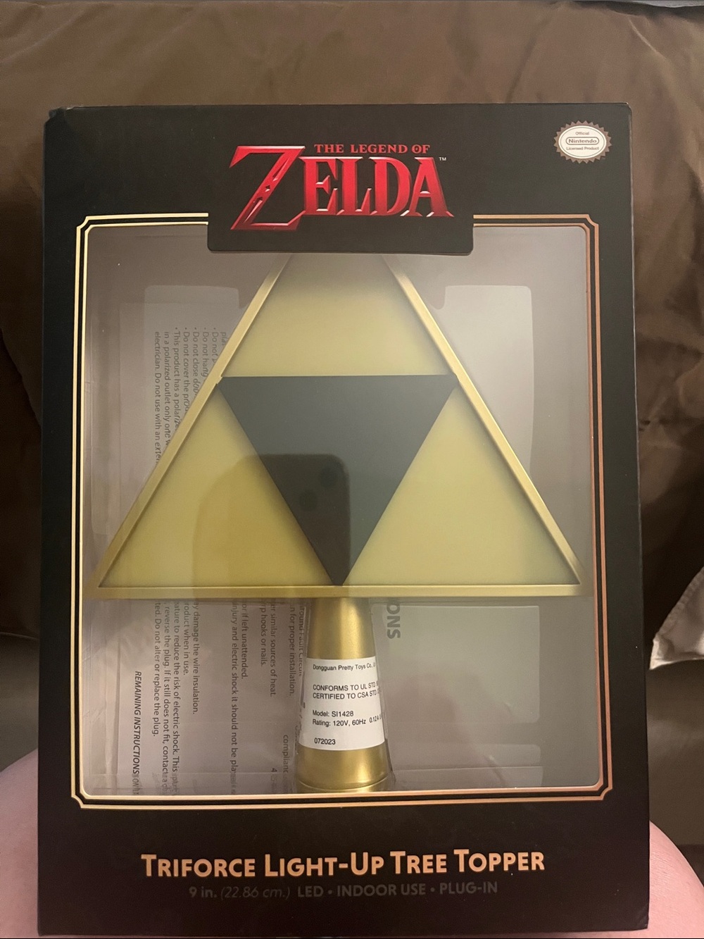 Nintendo The Legend of Zelda Triforce Light-Up Tree Topper Gold and Black